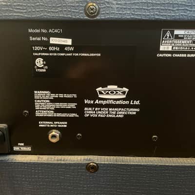 Vox AC4C1-BL Limited Edition 4-Watt 1x10" Guitar Combo 2012 - Blue with Tygon Cloth image 2