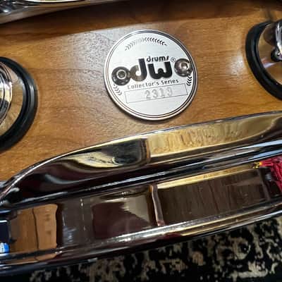 DW 3.14" x 14" Collector's Series Pure Cherry Pi Shell Snare Drum - Natural Satin Oil w/ Chrome Hardware image 2
