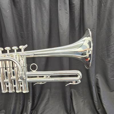Schilke E3L-4 Traditional Custom Series 4-Valve Eb Trumpet with Tuning Bell - Silver Plated 2026 w/ case image 7