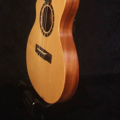 Handmade Left-Handed Baritone Ukulele, Solid Spruce, Rosewood Cutaway, 4 String, Soft-bag, Bruce Wei UAC19-2002 image 5