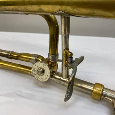 Bach 42BO Stradivarius Series Tenor Trombone with Open Wrap F Attachment Standard Rotor Valve 2010s - Clear Lacquered Brass image 3