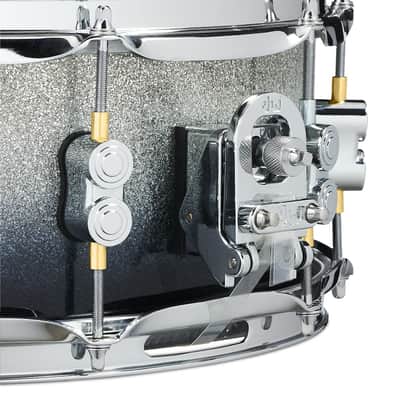 PDP Maple Snare Drum - Silver to Black Sparkle - Chrome 14" w/ Remo Head image 3