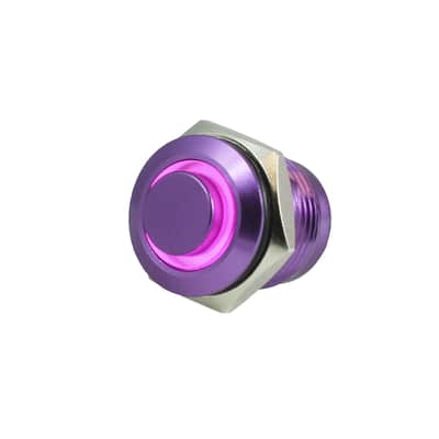 Tesi FILO 16MM LED Momentary Push Button Guitar Kill Switch Purple with Purple LED