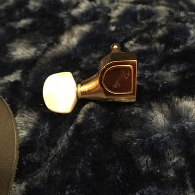 V. RARE Fender Schaller Elite Gold / Pearl Tuners John Mayer BLK 1, SRV #1 Tuning Pegs 099-0846-200 image 5