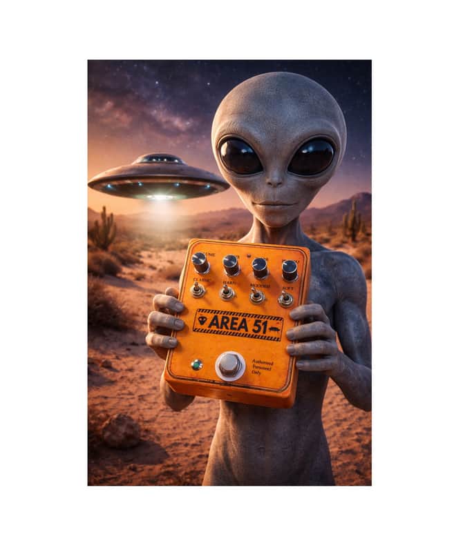 Area 51 Distortion Guitar Pedal  - Handcrafted in the UK image 1