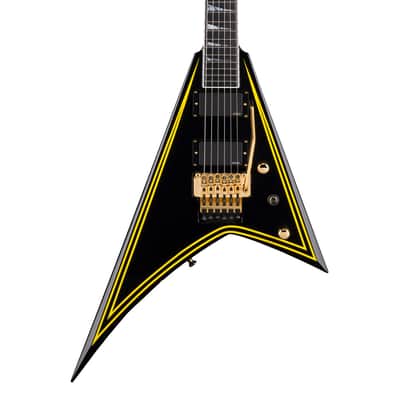 Used Jackson MJ Series Rhoads RR24MG - Black w/Yellow Pinstripes image 1