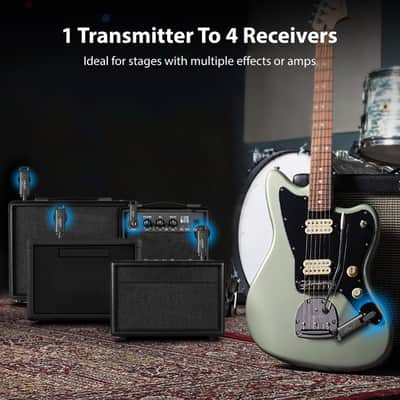 LEKATO UHF Wireless Guitar System Transmitter Receiver For Electric Bass Mixer Keyboard Violin image 3