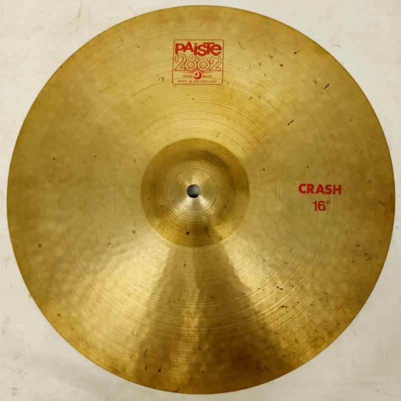 Paiste 2002 16" 1145g Crash Cymbal Vintage 80s Red Label Switzerland CuSN8 Swiss image 1