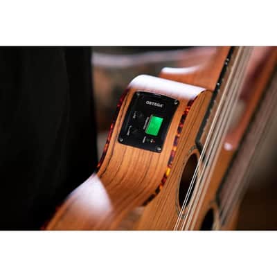 Ortega Custom Built Series Double Neck 4 & 8 String Tenor Acoustic-Electric Ukulele w/ Bag image 12