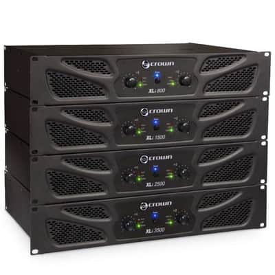 Crown XLi800 Two-channel, 600-Watt Bridged 8Ω Power Amplifier. Professional DJ, PA, Stage Amp. Black image 2