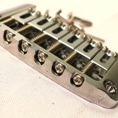 Brass Hardtail Hard Tail Fixed Guitar Bridge 2-1/16'' (52.4mm) String Spacing image 5
