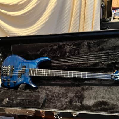 Barrington ntb 332 bass guitar. with midi installed 1990 blue flame image 1