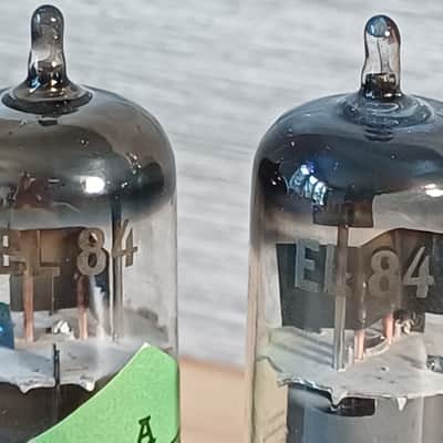 Extremely rare 50's TUNGSRAM el84 6bq DISC FOIL GETTER matched pair WELDED PLATE great Mullard alternative for Vox ac30 Marshall Orange image 6