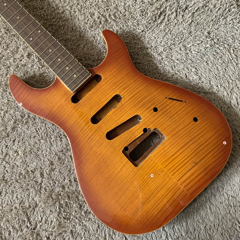 SSS Tiger Maple Top Cherry Burst Guitar Mahogany Body, Maple Neck image 1