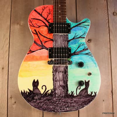 Gretsch Custom art guitar Ignite Jet Club HH " Herding Cats #2 " image 2