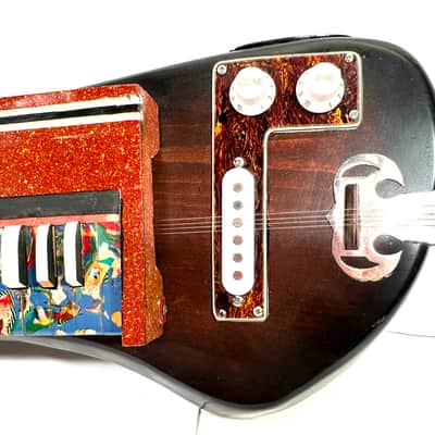 Awesomesauceguitars electric taishogoto benjo handmade out of vintage parts electrified experimental music instrument The buzz of bees 2026 - Sunburst image 1