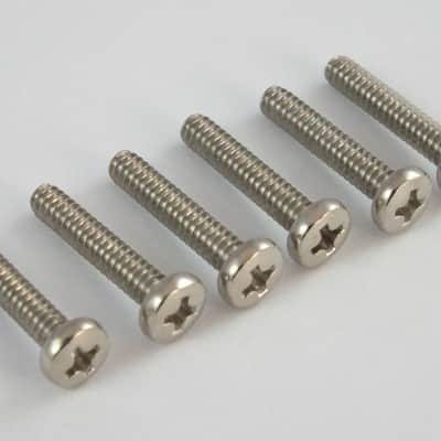 6 Chrome Domed Pickup Height Adjustment Screws + Rubbers for USA Fender Stratocaster image 2