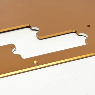 used P-Bass Style Gold Anodized Aluminum Pickguard, Very Good Condition image 4