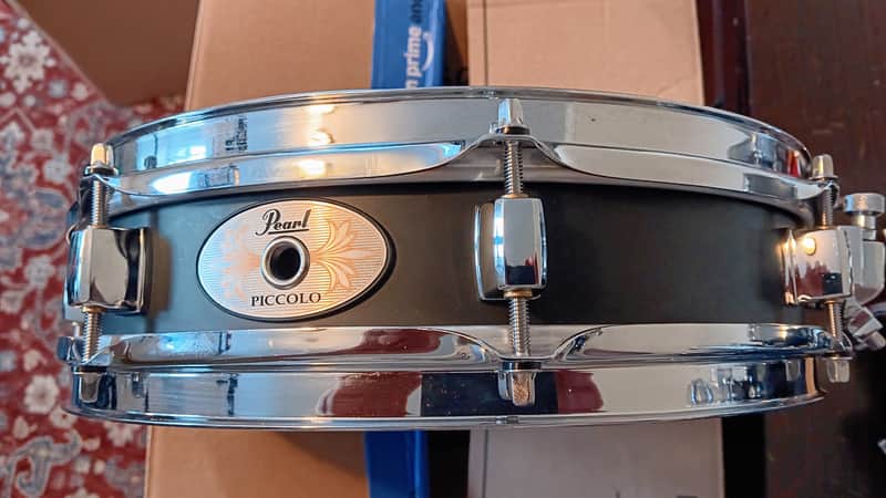 Pearl Piccolo Steel Snare Drum S1330B 13x3 Black. image 1