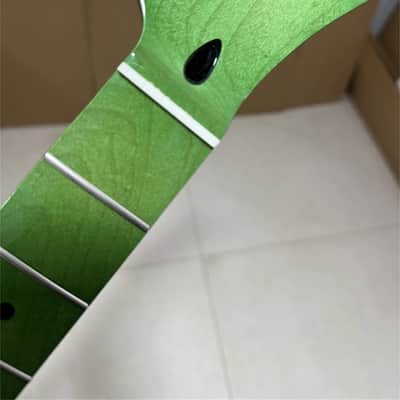 New green gloss 22fret stainless steel Frets Maple electric guitar neck Parts image 8