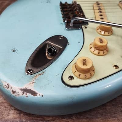 MyDream Partcaster Custom Built - Relic Sonic Blue JM Big Dipper image 5