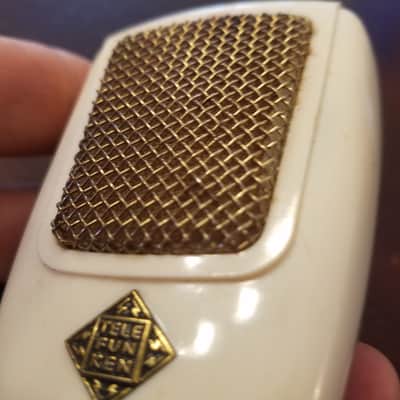Telefunken M9A <> XLR Harp Mic 1950s Gold Grille, Beige and Brown Plastic image 7