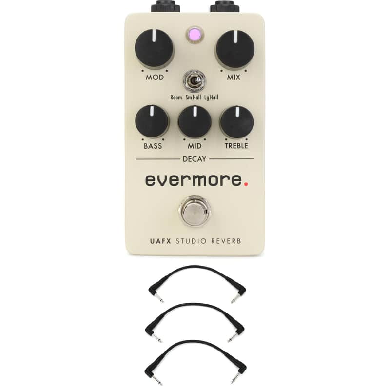 Universal Audio UAFX Evermore Studio Reverb Guitar Effects Pedal and 3 Patch Cables image 1