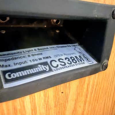 Community CS38MV Vintage USA-Made 15" Passive Stage Monitor Pair Floor Wedge Speakers 8 Ohm 1990's image 3