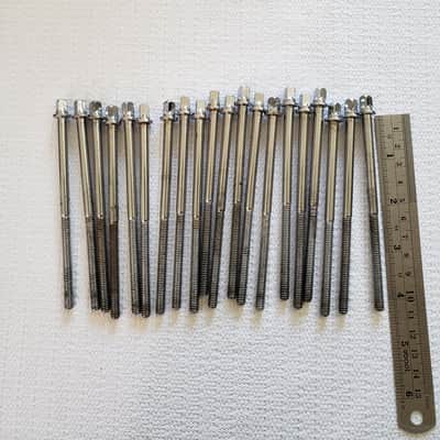 Ludwig 4-1/4” Tension Rods 20 In Total…1960s-1970s - Chrome image 1