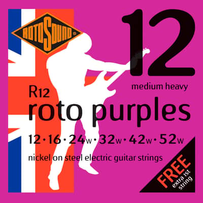 R12 Roto Purples Nickel Medium Heavy 12/52 Rotosound image 2