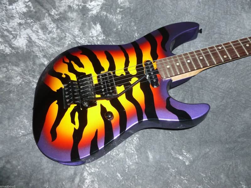 Vintage 1987 ESP George Lynch Custom Guitar Sunburst Purple Tiger