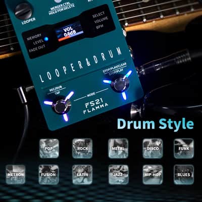 FLAMMA FS21 Stereo Guitar Looper Pedal & Drum Machine 2-in-1 with160 Minutes Loop Recording Capacity 100 Drum Grooves 10 Metronome Support Software Editing image 6