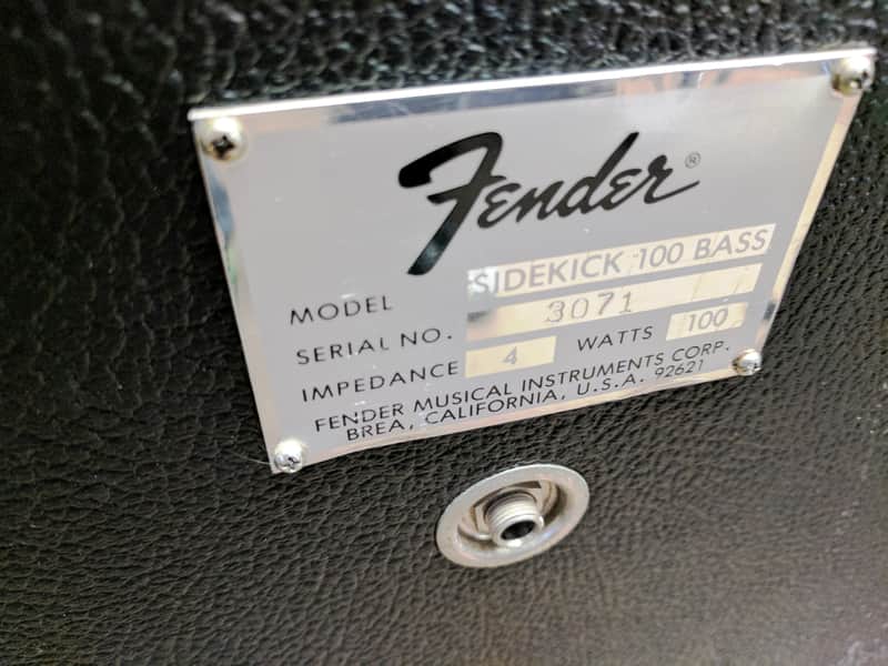 Fender sidekick 100 BASS シリアル000001 Used Fender Sidekick 100b Bass Amp Cabinet, 1x15” 100 Watts, 4 Ohm