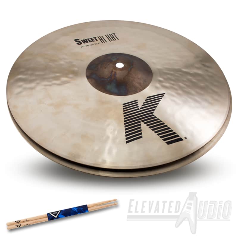 Zildjian 14" K Sweet Hi-Hat Cymbal Pair + FREE Vater Hickory Drum Sticks! Make Offer! CA's #1 Dealer image 1