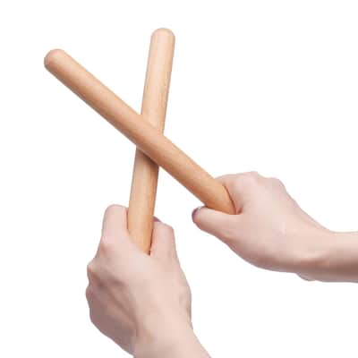 2 Pairs Classical Wood Claves Musical Percussion Instrument, 8 Inch Rhythm Natural Hardwood Sticks With A Carry Bag image 2