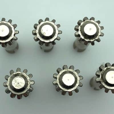 Vintage Fender Slotted Tuner Posts/Gears - Mid 70’s-Late 70’s - Nickel image 4