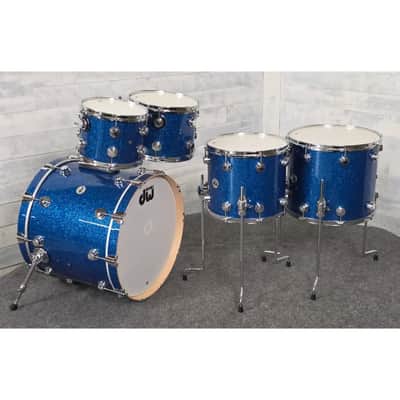 Used DW Collectors VLT 333 Maple 6pc Drum Set Blue Glass - Very Good image 7