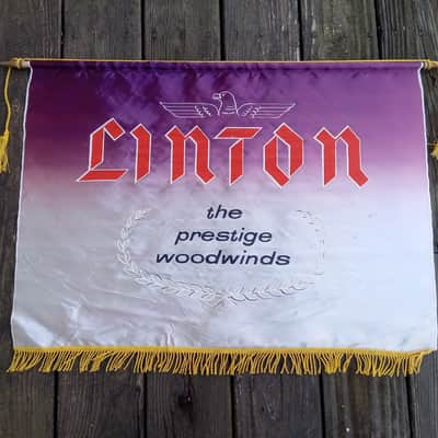 Vintage 1960's Linton Woodwinds Authorized Dealer Banner! Rare, Original Music Store Display Sign! image 1
