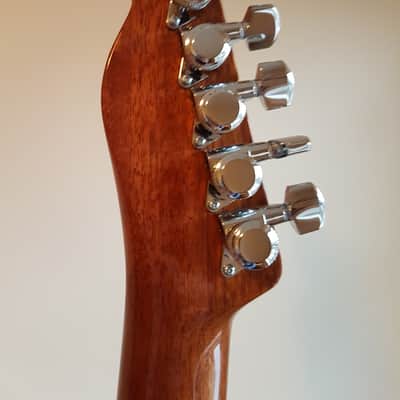 Warmoth Telecaster, Spruce on Mahogany, Piezo, SS Frets Clear Finish image 6