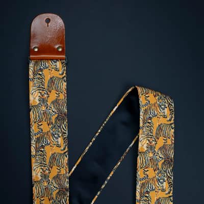 Mr.Strapsky Eye Of The Tiger Wide Guitar Strap with Italian Satin image 1