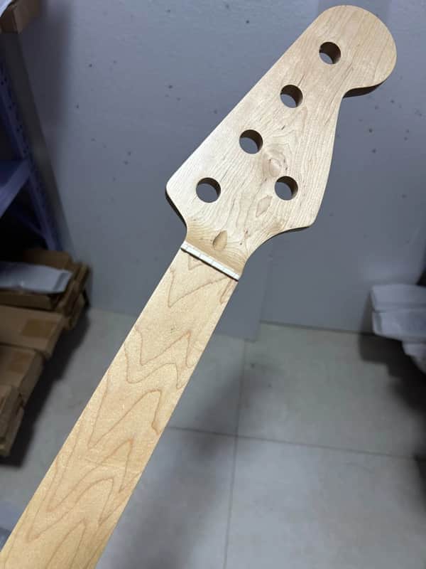 Fretless Maple Wood 5 String Bass Neck, Maple Fingerboard image 1