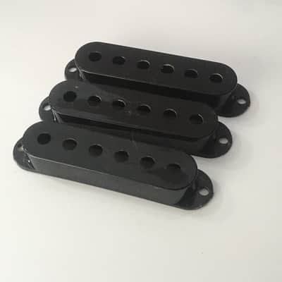 Genuine Fender Relic Black Strat Pickup Covers Stratocaster Electric Guitar 52mm image 1