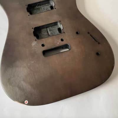 Brown HH Double Cutaway Solid Mahogany Wood Body image 3