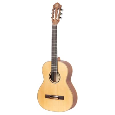 Ortega R121L-3/4 Family Series Spruce Top Mahogany Neck 3/4 Size Nylon 6-String Classical Acoustic Guitar w/Gig Bag For Left Hand Player image 2