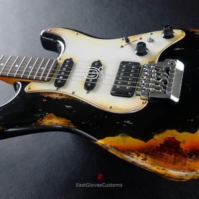 Fender Deluxe Comtemporary Stratocaster Floyd Rose System III Tremolo Black MIJ Relic Aged (RARE) image 9