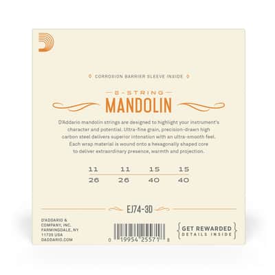 D'Addario Phosphor Bronze Mandolin Strings 11-40 3-Pack image 2