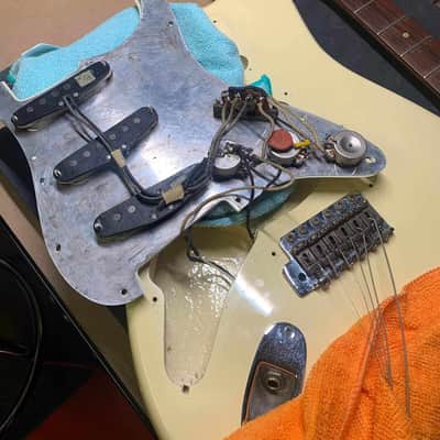1964 Fender Stratocaster Left Hand Electric Guitar Olympic White USA Strat image 18