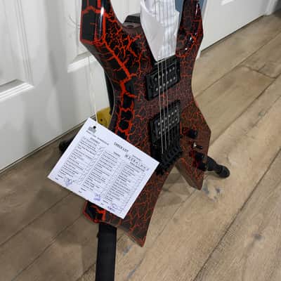 2022 BC Rich Stranger Things Eddie Munson Ltd Ed Warlock Red Krackle Guitar image 4