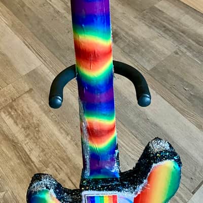 4-String Bass Guitar - Rainbow Sparkle Pride image 9