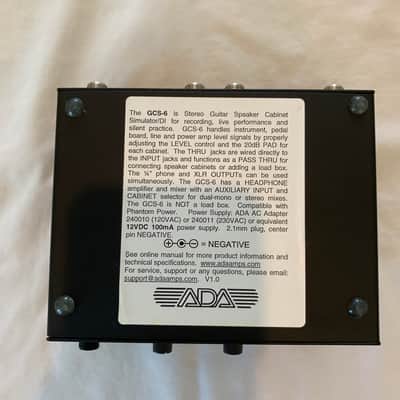 A/DA GCS-6 Stereo Guitar Cabinet Simulator and DI 2010s - Black image 4